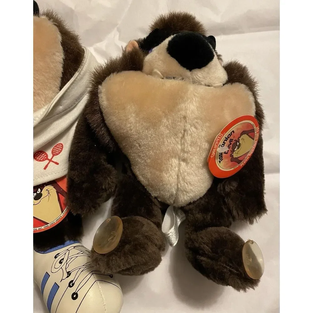 1988 And 1989 Tazmanian Devil Plush Tennis And Grippits With Tags Toy‎